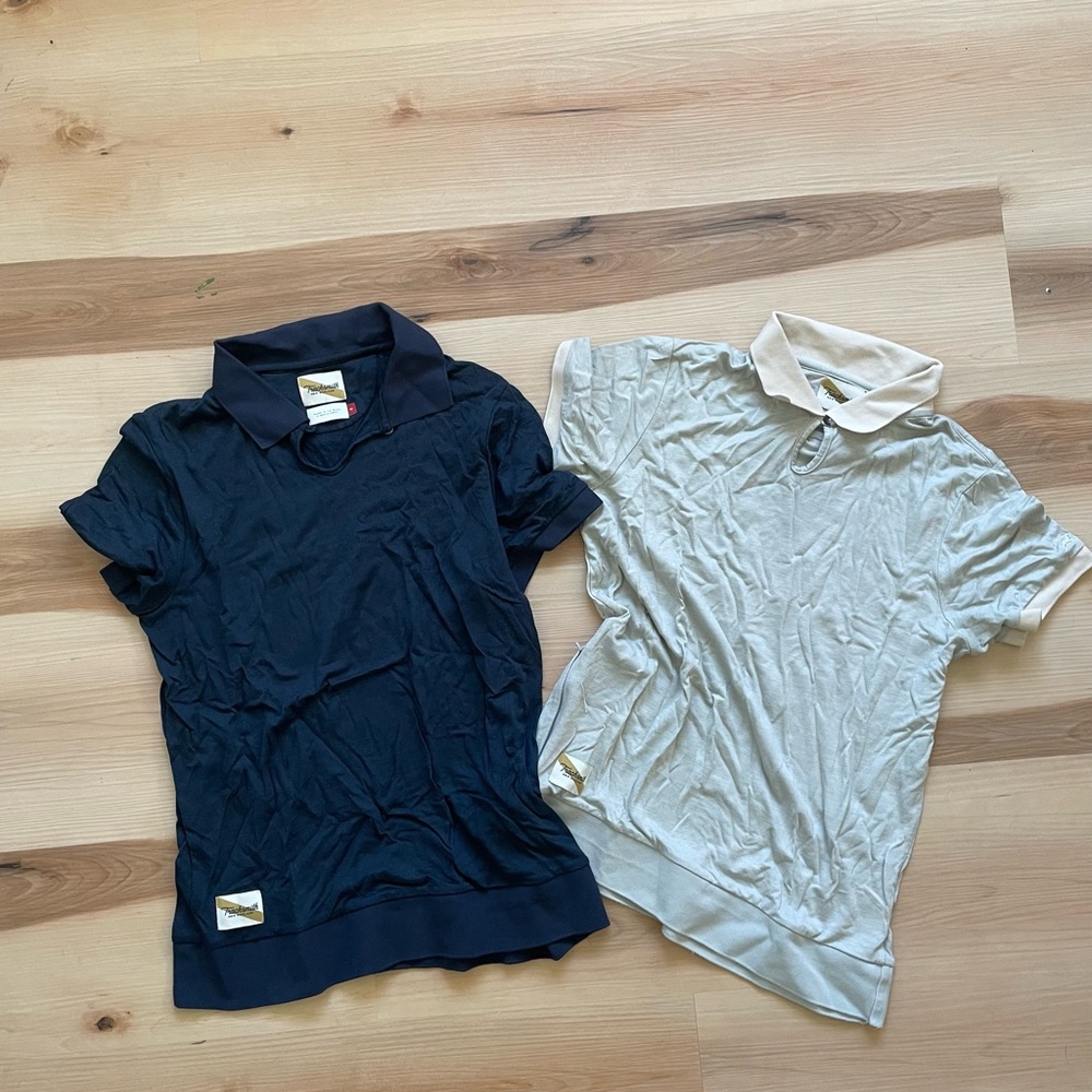 Tracksmith rapid transit polo 2pc lot small merino blend